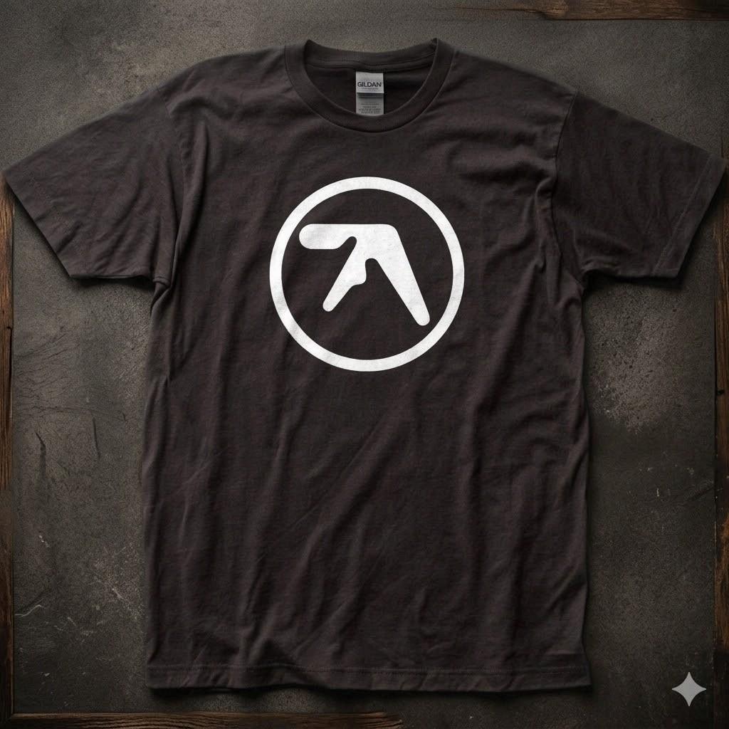 HOT!!! Aphex Twin Logo Black Mens T Shirt Concert Tee Free Ship L
