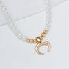Pearl necklace new moon jewelry niche high-end accessories long neck chain women's light luxury collarbone chain