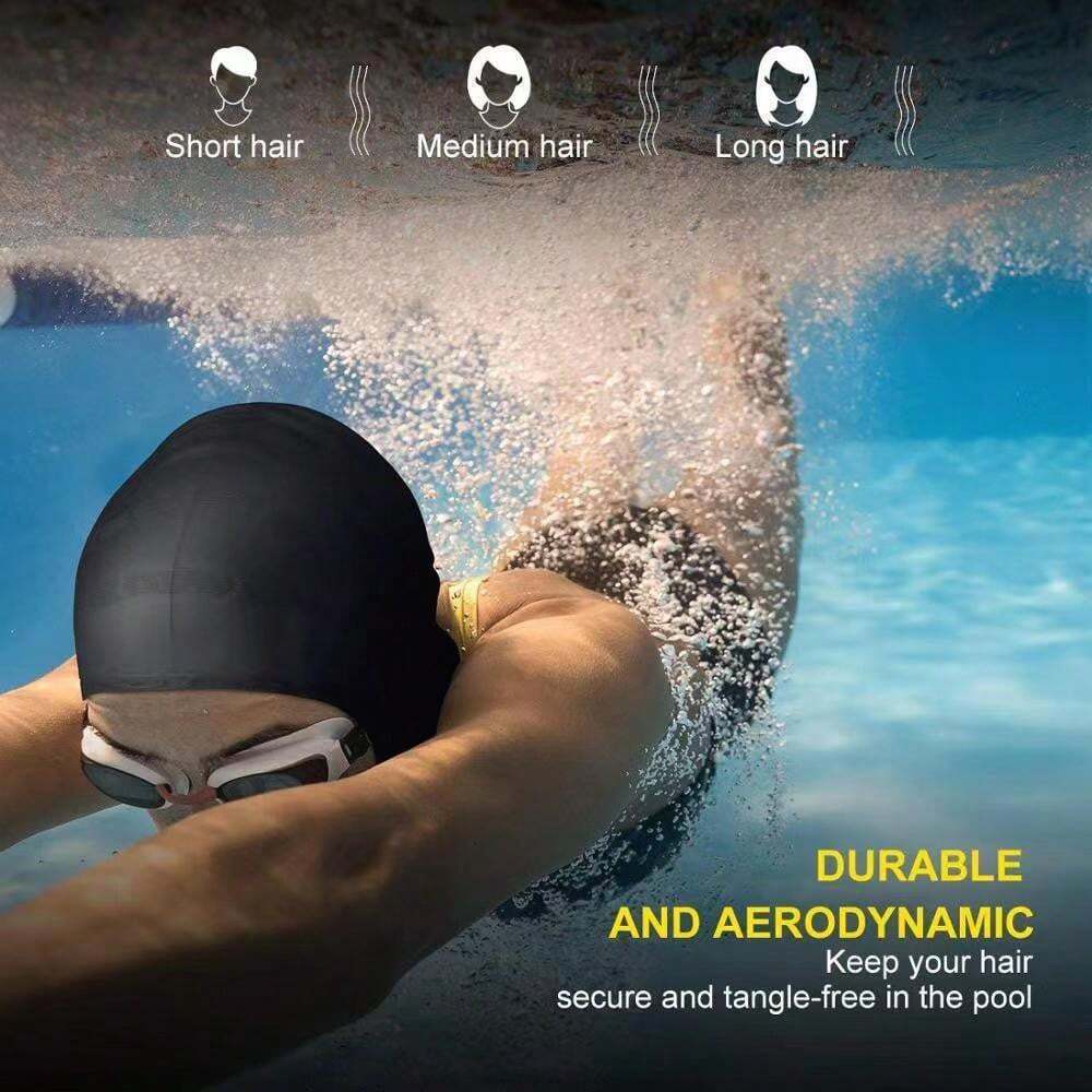 Silicone Ear Protection Swimming Cap, Adult Unisex Elastic Comfortable Non-Tight Swim Cap, Long Hair Swimming Cap, Plus Size Sil