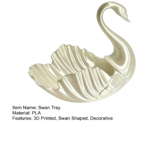 3D Printed Swan Jewelry Tray, Swan Shaped Earrings Necklace Ring Dish Tray, Decorative Keys Trinkets Holder Organizer Tray