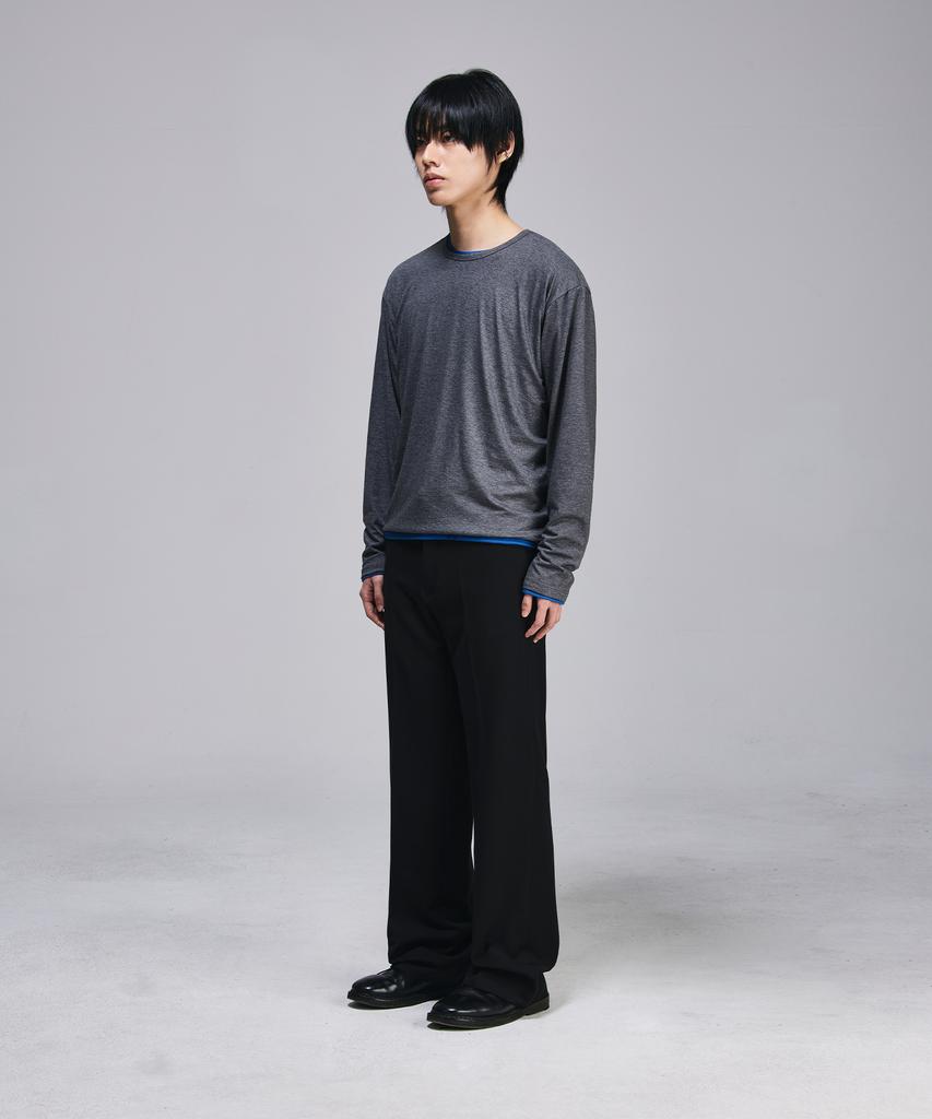 SIGNATURE [Summer Fabric Added] Semi-Bootcut Slacks [Black]