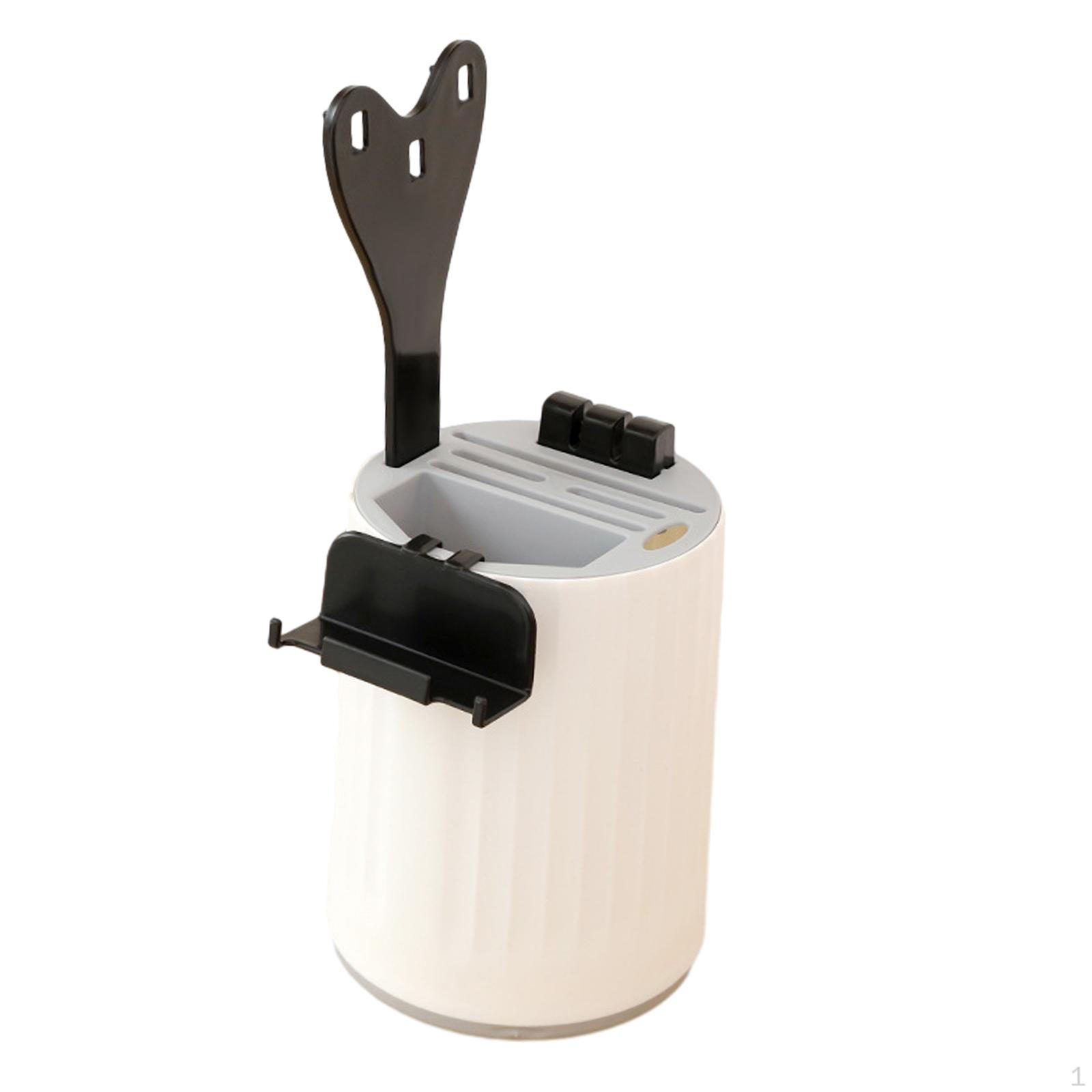 Cooking Utensil Organizer, Knife Block Holder, Forks Chopsticks Spoons Kitchen white gray