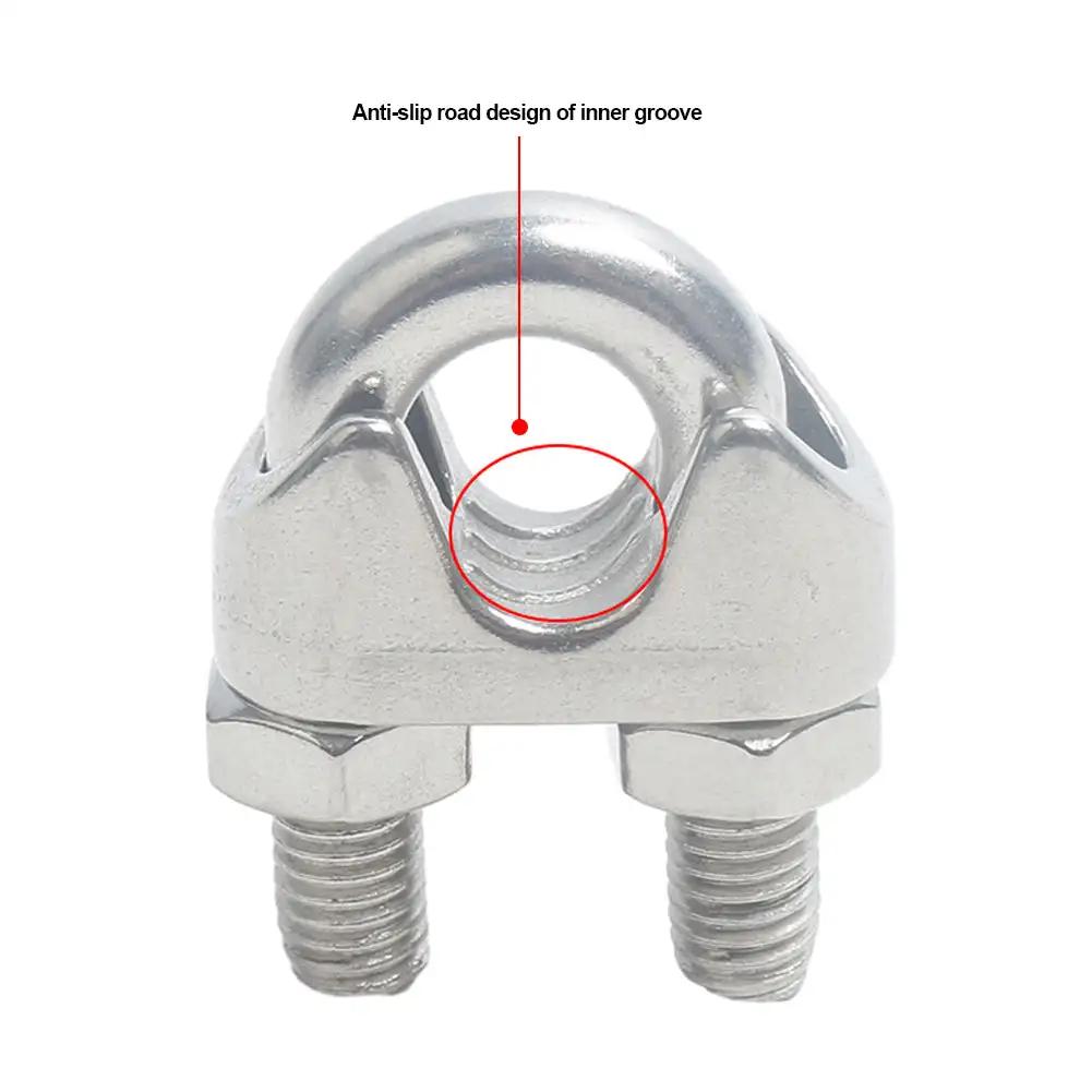U-Klemme aus Edelstahl 304, Drahtklemmen, Seilklemmen, Kabelschrauben, Takelage-Hardware-Klemmen M2-M18, Schiffsausrüstung