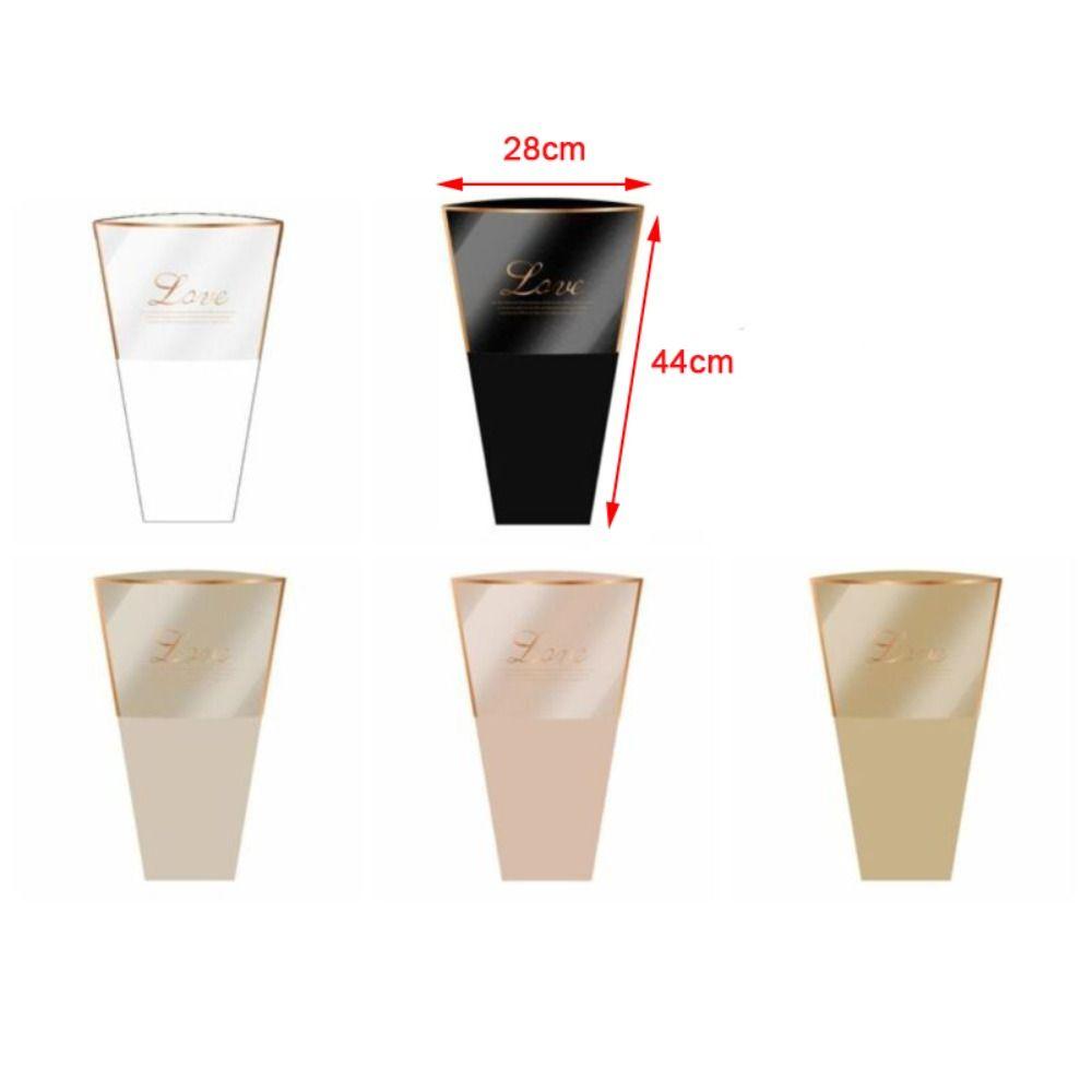 20PCS Transparent Flower Packaging Bag Hot Stamping Foil Rose Wrapping Bag Bouquet Packing Bag