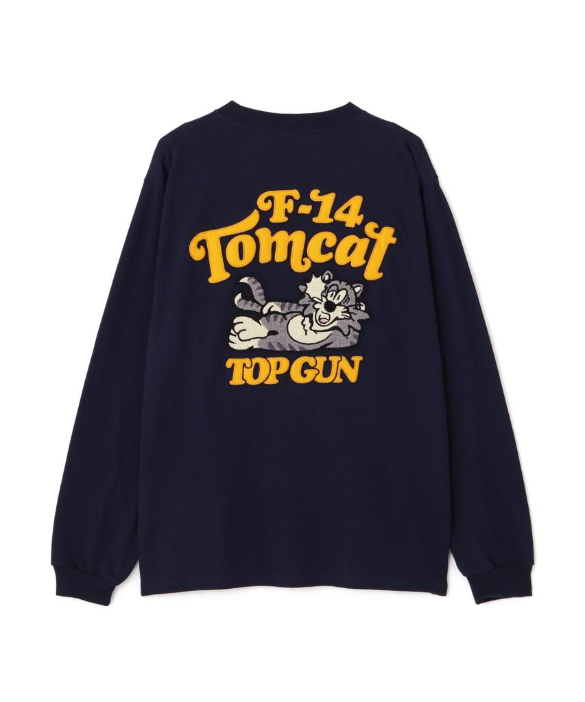 AVIREX SAGARA TOM CAT L/S T-SHIRT Men's L 120 Navy