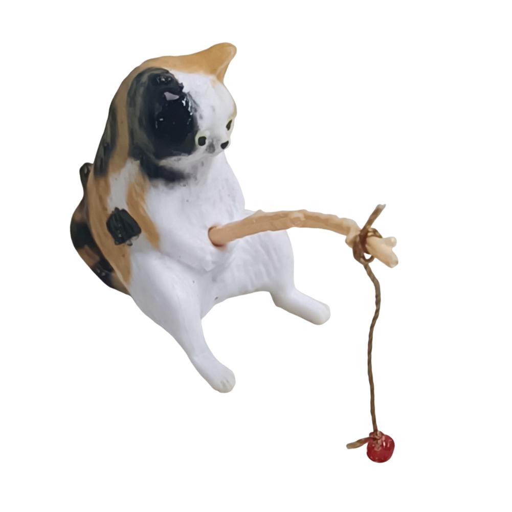 

Fishing Cat Ornament Fish Landscaping Cartoon Cat Statue Sitting Fishing Little Cat Ornament Aquarium Decoration