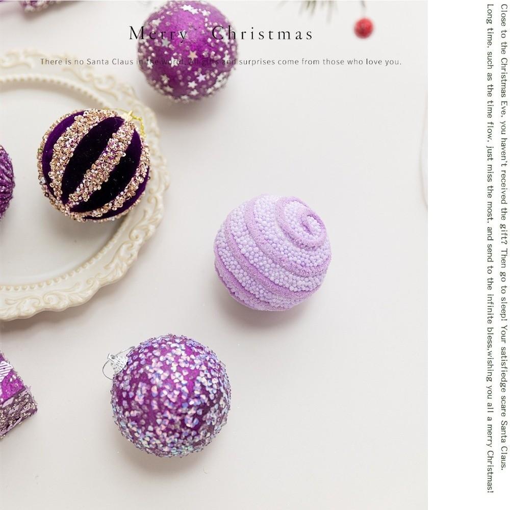 Foam Christmas Ornament Balls Purple Xmas Decor Christmas Tree Decor
