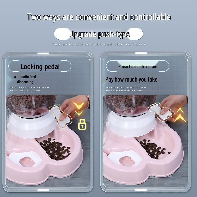 Katzen- und Hunde-Futterautomat und Wasserspender mit Puzzle-Funktion