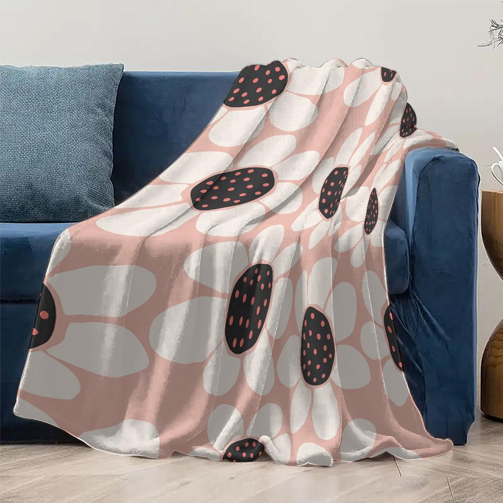 Cute Floral Pattern Throw Blanket Soft Plush Bed Blanket For Kids Teens Girls Sofa Cushion Gift