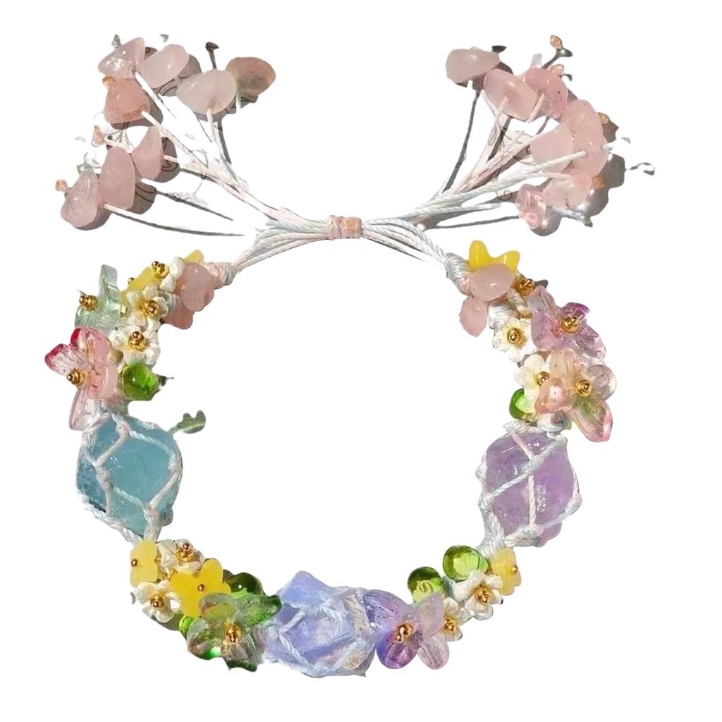 Natural Crystal Stretch Bracelets Energy Enhancing Crystal Stone Bracelet Collection Stylish Wrist Chain Adornment