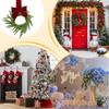 Small Christmas Wreath 6-Piece Christmas Decor Artificial Door Wreaths Decorations with Red Bows for Door Wall Stairs Railing