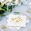 20Pcs Mr Mrs Paper Napkins Wedding Table Decoration Bronzing Cocktail Dessert Disposable Napkin Bridal Shower Party Supplies