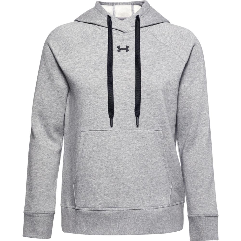 Under Armour Rival Fleece HB Hoodie Solid Logo Sports Casual Pullover Sweatshirt Women hoodies Gray 1356317-035