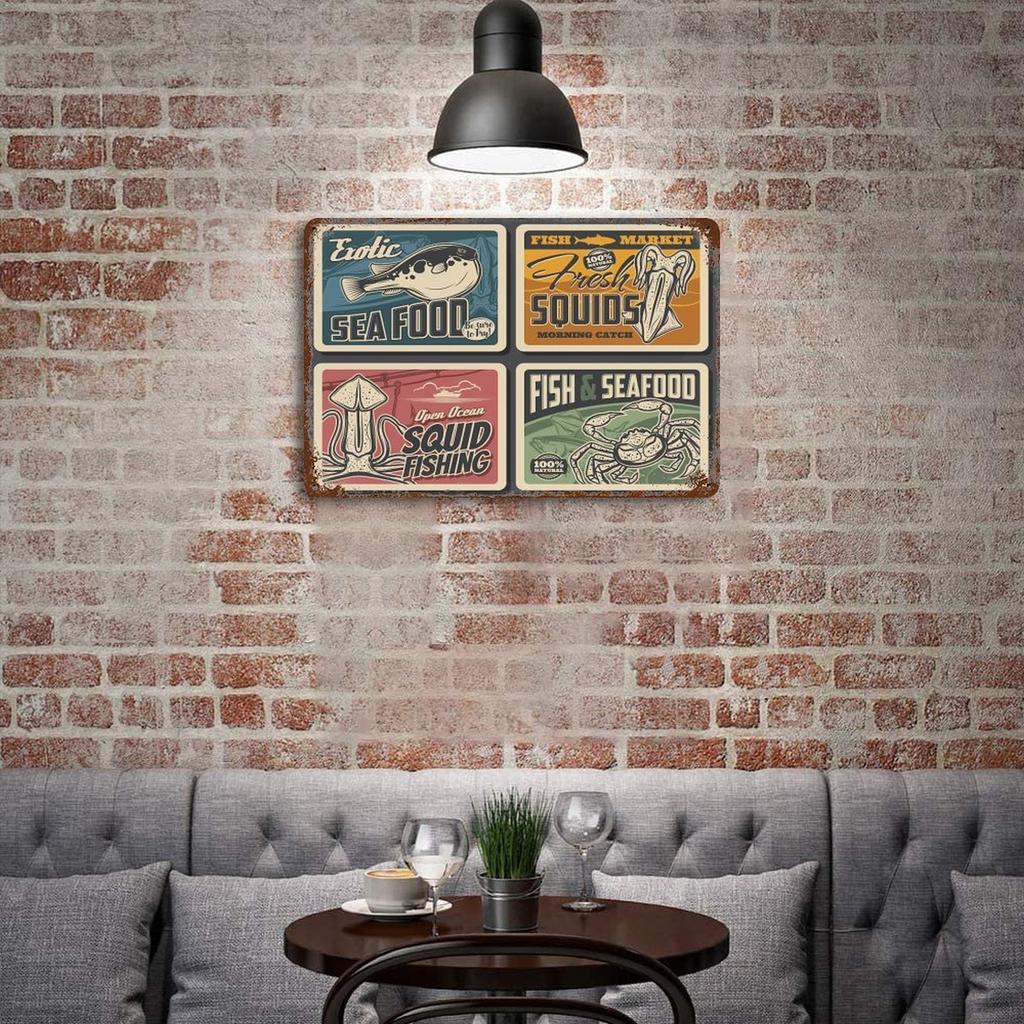 1-Pack Rustic Industrial Metal Plaque, 20×30cm and 30×40cm, Shabby Decor Sign for Living Room, Coffee Shop or Office