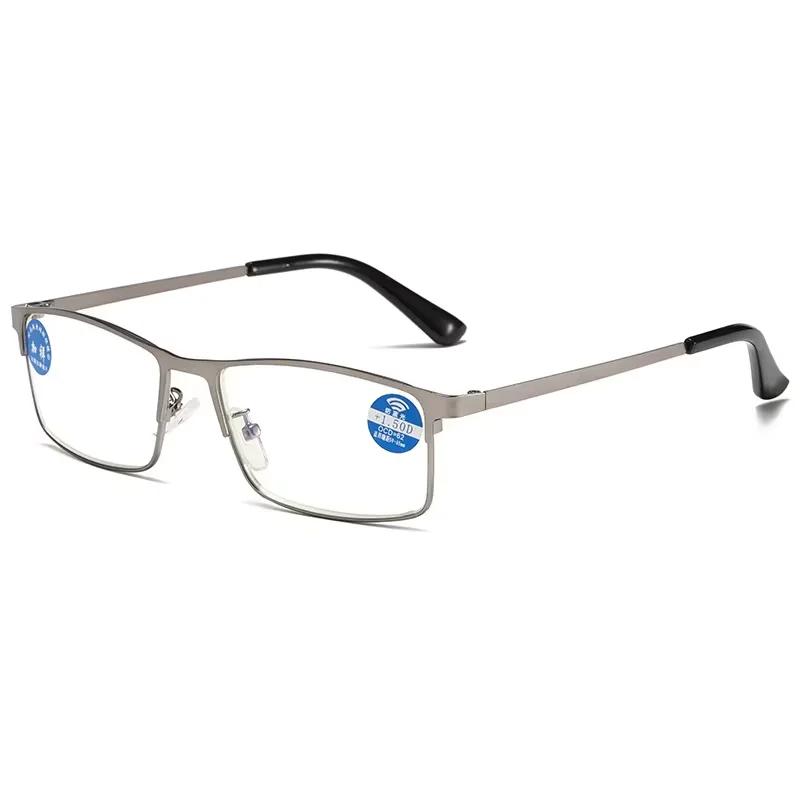 

Stainless Steel Men Business Reading Glasses for Reader Mens Blue Light Blocking Presbyopia Optical Eyeglasses +1.0 1.5 2.0 2.5 +150