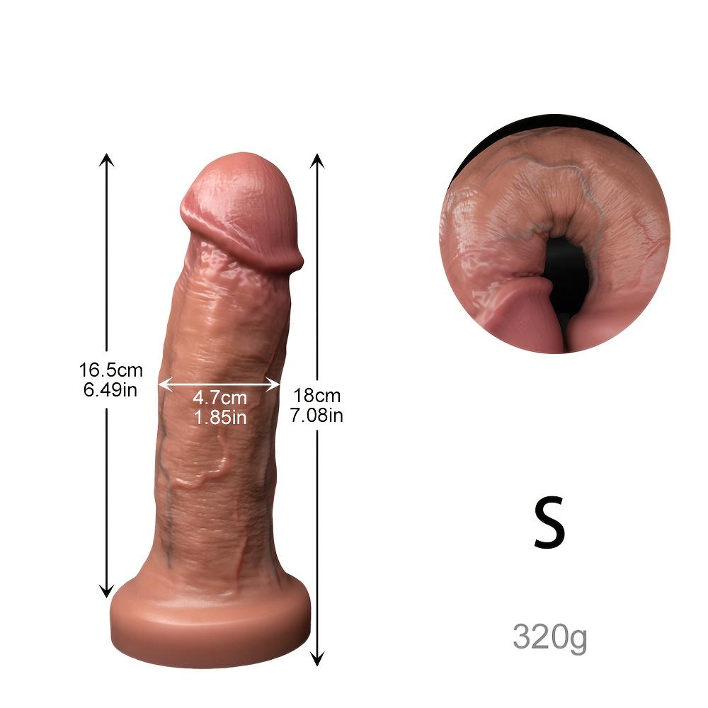Huge Realistic Dildo – Double Density Liquid Silicone in Multiple Sizes, Strong Suction Cup for Hands-Free Use, G-Spot Toy for Men & Women