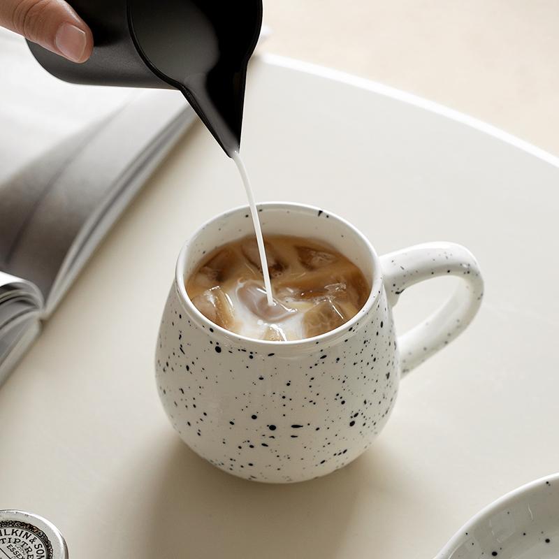 Nordic Ceramic Tableware Breakfast Milk Cup Breakfast Pastry Set Living Room Drinking Utensils Ceramic Mug Modern Home Decor 370ML