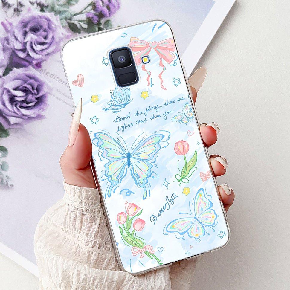 For Samsung Galaxy A6 2018 Case Luxury Painted Cover Soft Silicone Phone Case For Samsung A 6 A6 GalaxyA6 2018 Back Cover Coque