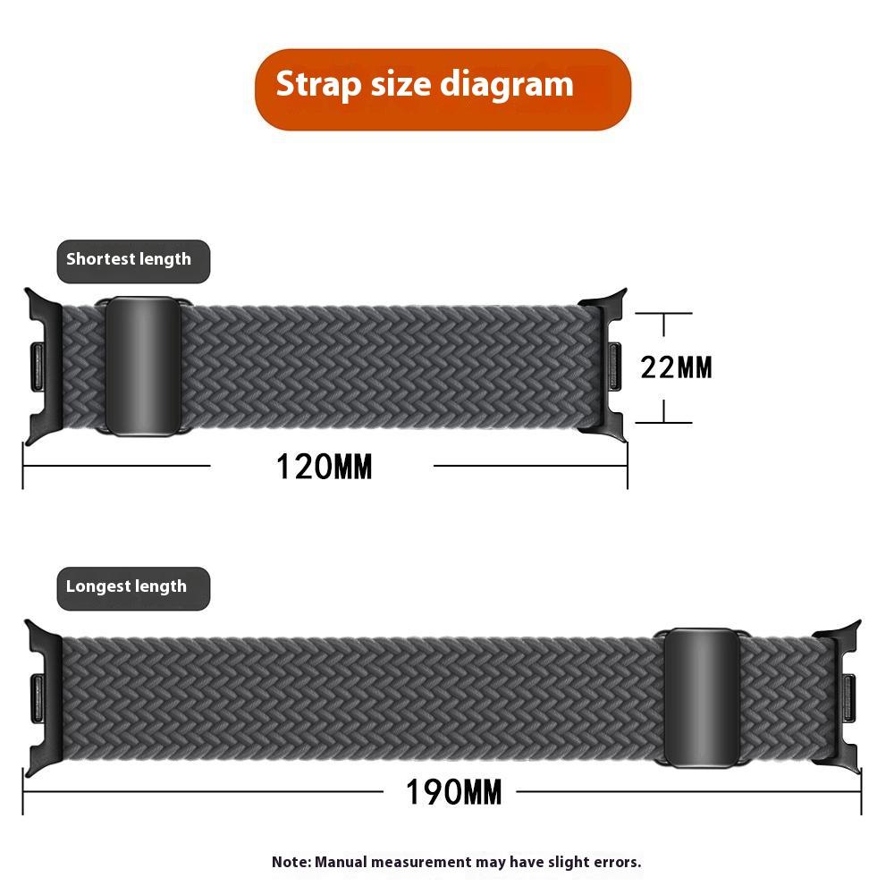 Wrist Strap for Samsung Galaxy Watch8 44mm/40mm/Watch8 Classic 46mm Magnetic Clasp Woven Nylon Watch Band