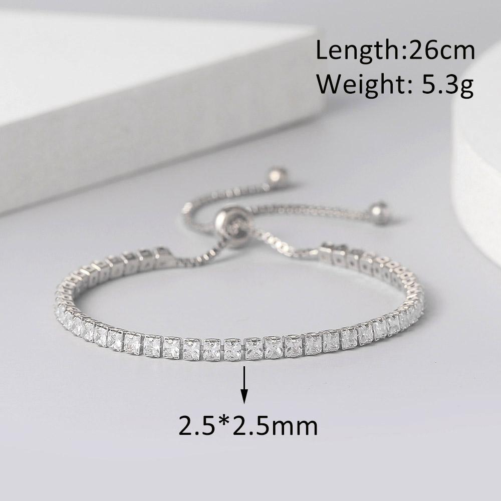Adjustable Various Size Tennis Bracelet For Women Geometric Clear Zircon Wedding Party Jewellry Items DZH007