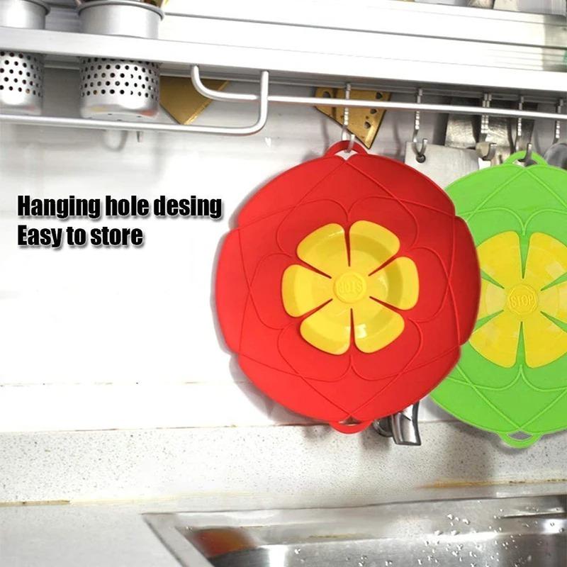 Silicone Lid Spill Stopper Cover Pot Pan Cover Kitchen Accessories Flower Shape Cookware Cooking Tools Kitchen Gadgets