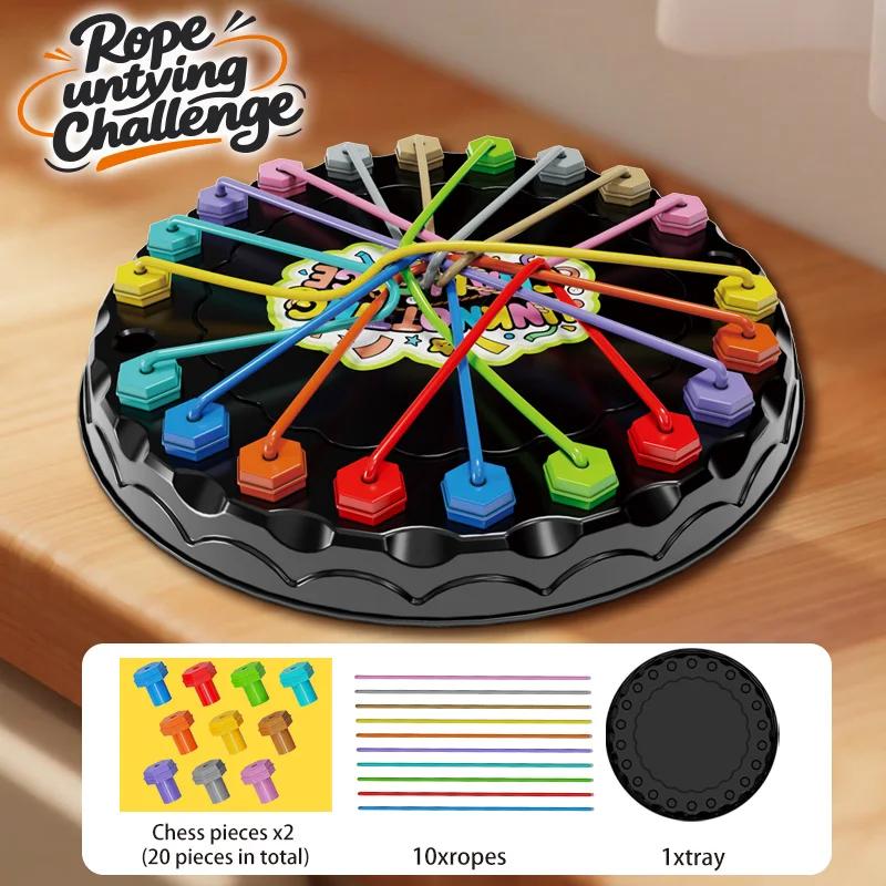 Children s Intellectual Plastic Board Game Puzzle Toy & Rope Challenge Interactive Logic for Parents & Kids HZ-089