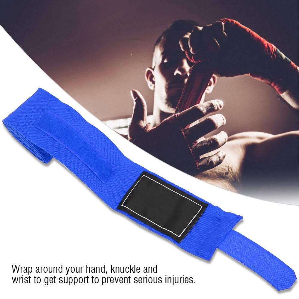 2pcs Cotton Material Boxing Hand Wraps Stretch Fabric Blue Boxing Hand Wraps  Kickboxing Workouts