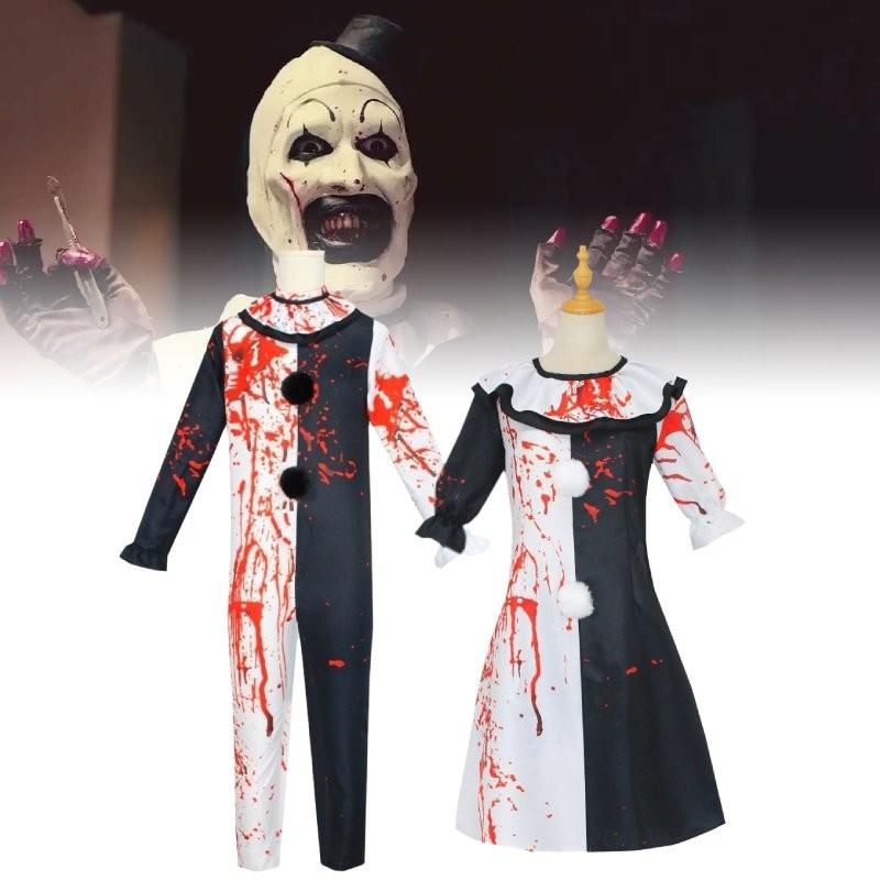 Creepy Summer Horror Movie Clown Cosplay Outfit For Halloween And Events