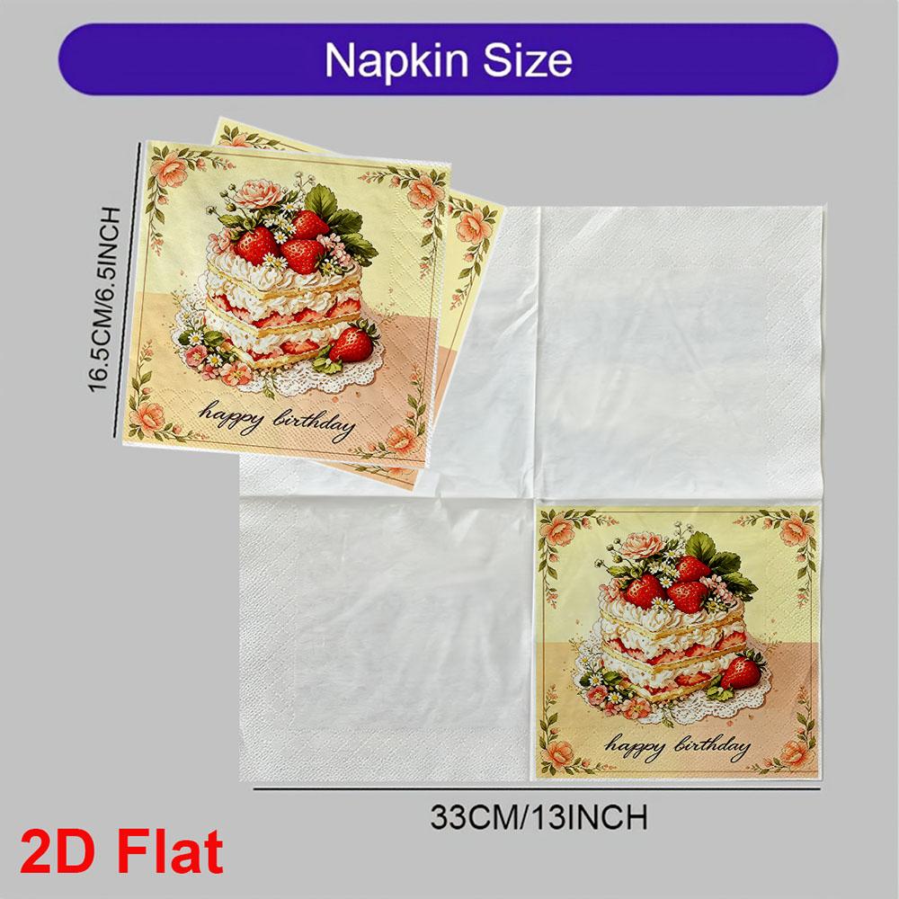 20pcs Disposable Napkins with Cake Pattern Print for Wedding,Parties,and Daily Use for Thanksgiving Fall Christmas Table Decoration