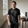 Yousheng Herren Jacquard T-Shirt Einfarbige Rundhals gestreiftes T-Shirt Lockerer Schnitt Lässig Stilvoll Sommer T-Shirt für den täglichen Gebrauch Straße Strand Urlaub