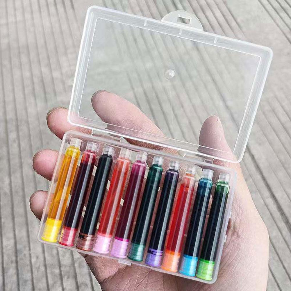 10 Farben/Box Tintenbeutel Tintenpatronen-Set Für 3,4 mm Füllfederhalter Einweg-Tintennachfüller Farbige Schreibtusche Büro Schulbedarf