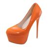 Sapatos de Moda Tamanho Grande para Senhoras Slip-on Scarpins Femininos Salto Fino Scarpins de Salto Super Alto Sapatos de Plataforma de Bico Redondo Femininos