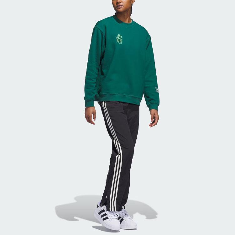 Adidas Originals Hoop York City Logo Sweatshirt Unisex Tops Forest-Green IT4987