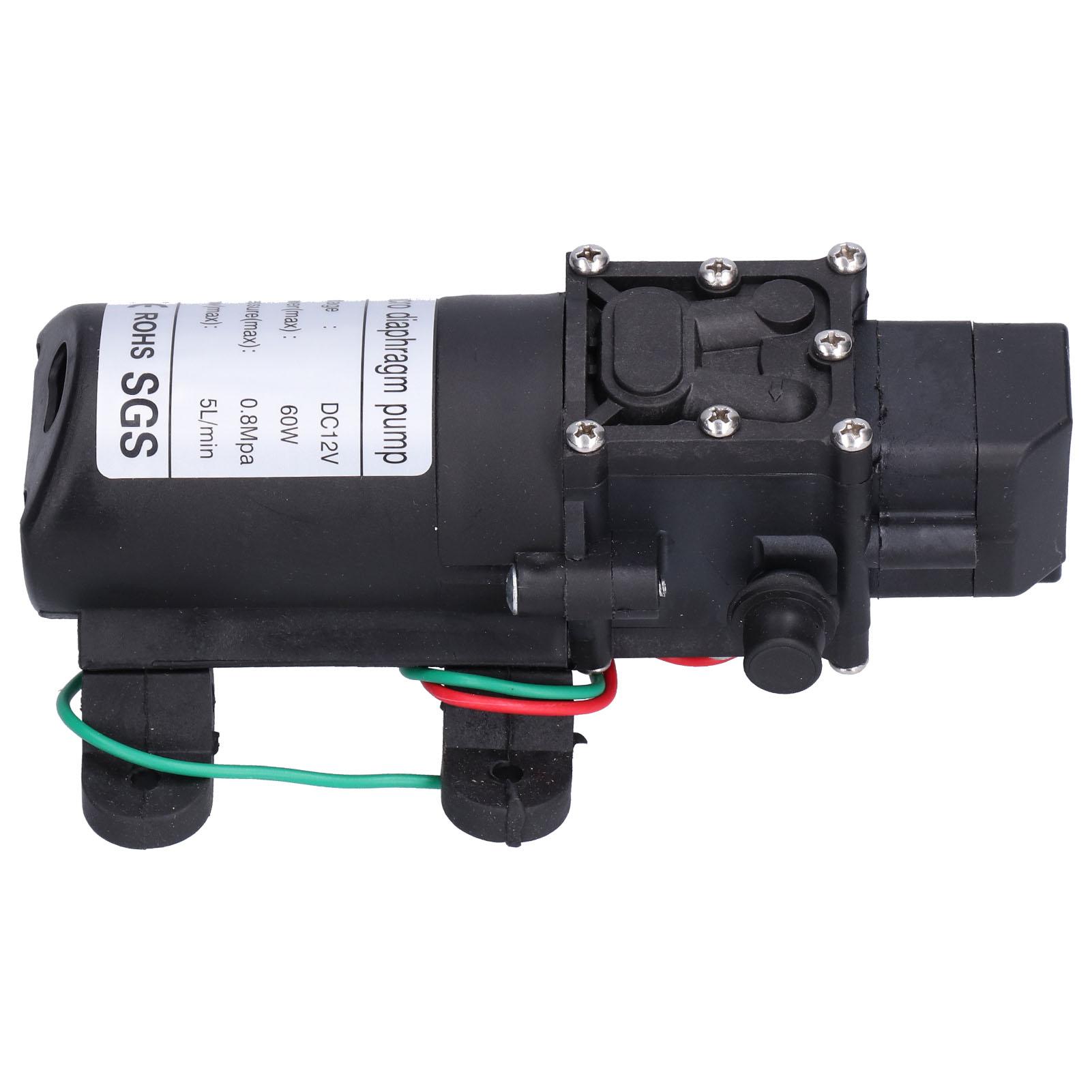 

12V Water Pressure Diaphragm Pump 60W Self Priming Booster Sprayer Pump for Garden Irrigation Swimming Pools