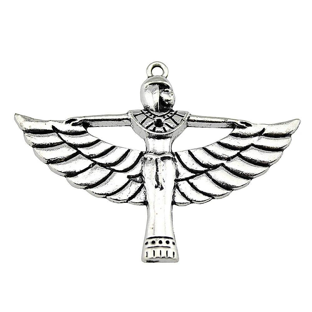 Collier Long Chaîne Métal Argenté Avec Pendentif égyptien (pharaon) - 20 Pouces (50cm) - Neuf Avec étiquettes