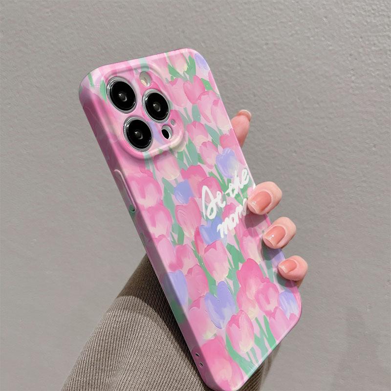 Tulip Flower Phone Case for Oppo Reno14 Reno13 Reno12 Reno11 Reno10 Reno8 Reno7 Reno6  F Z T SE Pro 4G 5G Glossy Film Hard PC