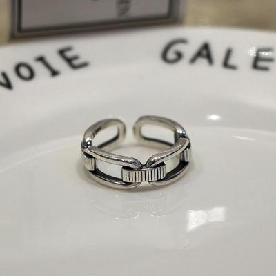 Yin Taifei Retro Silver Minimalist Open Chain Ring