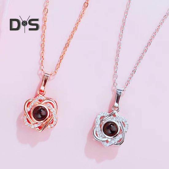 Picture Necklace Personalized Photo Projection Necklace Memorial Valentine's Day Birthday Gifts for Wife Girlfriend