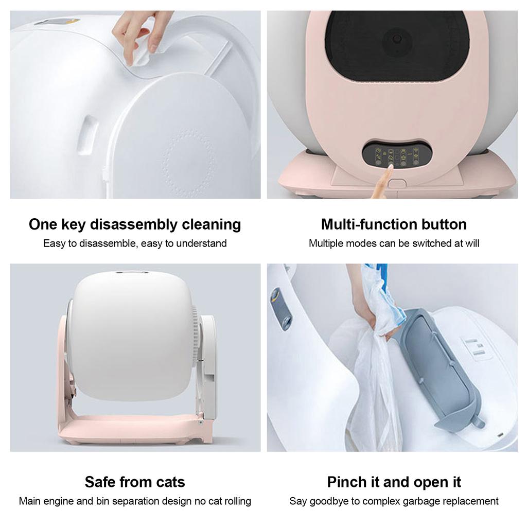 Rotating Automatic Cat Litter Box Self Cleaning and Deodorization with Touch Panel Enclosed