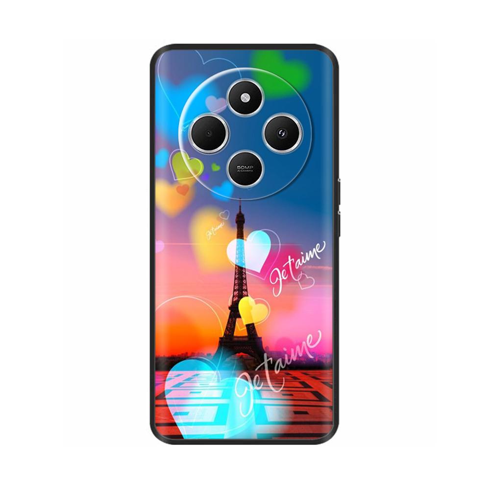Luxury Painted Case For Redmi 14R 5G Soft Black Silicone Bumper Back Cover for Xiaomi Redmi 14R 14C Cases Funda Shockproof Shell