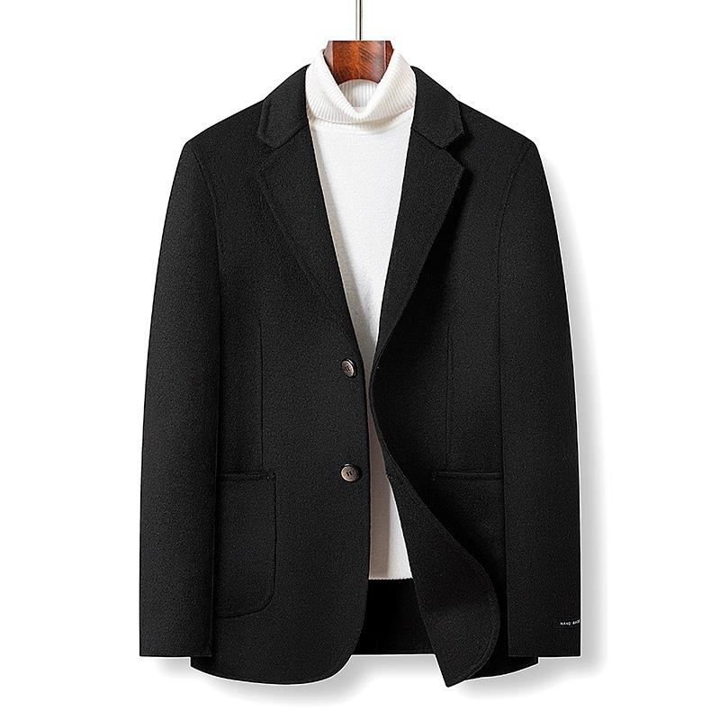 

Двустороннее шерстяное мужское шерстяное пальто деловой повседневный костюм короткий прямые поставки однотонный пиджак 3XL