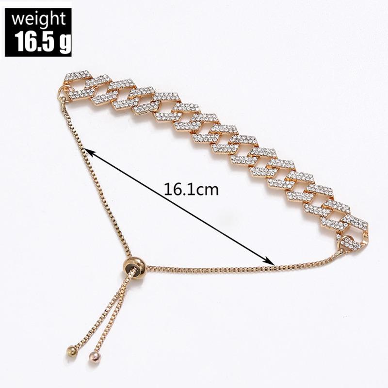 Elegant Rhinestone Cuban Link Bracelet/anklet for Women
