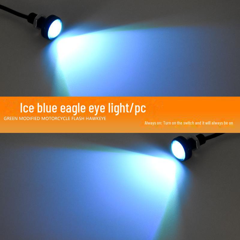 12V LED Eagle Eye Motorcycle License Plate Light - Waterproof, High Brightness, Daytime Running, Brake Light