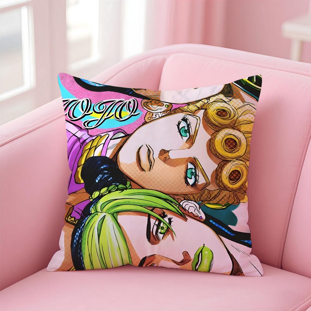 JJoJos Bizarre Adventure Cushion Cover Pillow Case Soft Friendly Fabric  Concealed Zipper