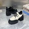 Fashion Lefu Shoes Women's 2024 Autumn New Thick Sole Single Shoes Lace Up Small Leather Shoes Casual Single Shoes Platform