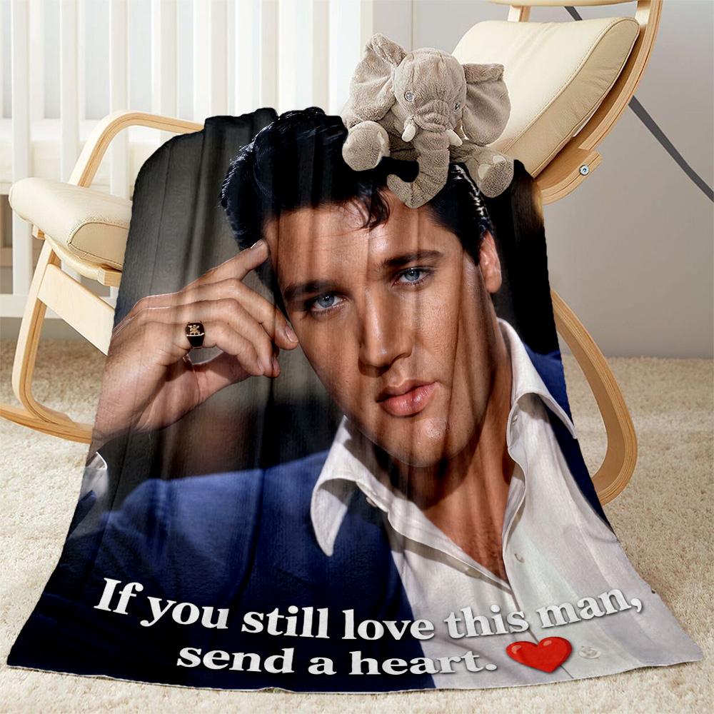 Love Elvis Presley Blanket Durable Comfort Great for Office Chair Bedding Chair All-Season Use Playful Design Birthday Christmas Gift Blanket