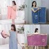 Luxury Coral Fleece Bath Wrap With Absorbent Toweling For Adults Home Spa Use