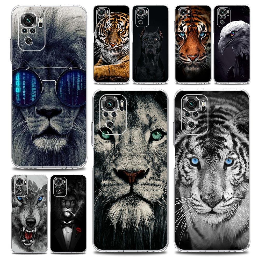Handyhülle Für Xiaomi Redmi Note 15 14 13 12 4G 10 11 Pro Plus 5G 14C 13C 12C 10C Transparent Weiches TPU Cover Löwe Tiger König