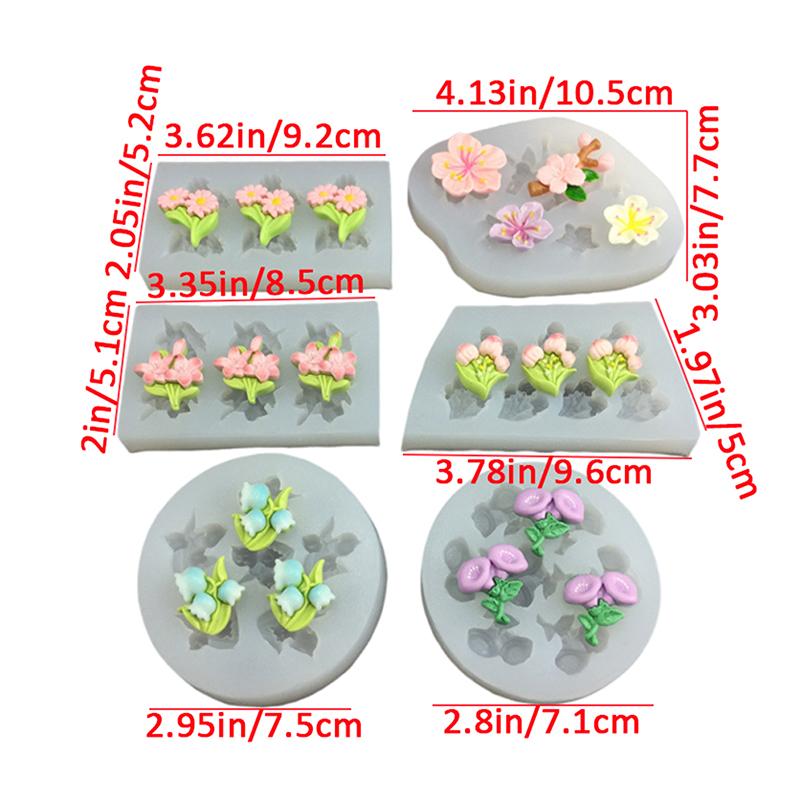 Moule en Silicone Fleur Bricolage Gâteau Fondant Sucre Moule de Cuisson Fait Main Bougie Savon Plâtre Résine Artisanat Outils de Fabrication