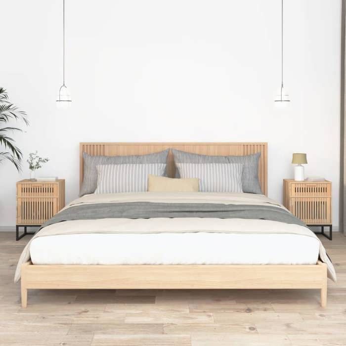 VidaXL Bedside Tables 2 Pcs, Nightstands with Compartment, Bed Cabinets, Bedroom Storage Furniture, 352096